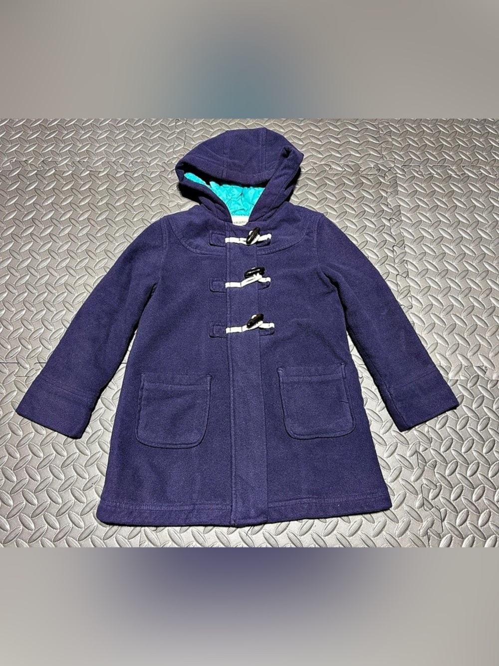 Old Navy Girls Blue Hooded Toggle Coat